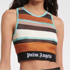 Palm Angels Lurex striped knit crop top size M